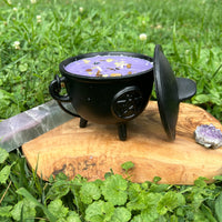 13 oz Bitches Brew Abundance Black Pentacle Cauldron Candle