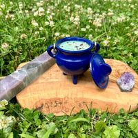 5 oz Hemp Positivity Blue Cast Iron Cauldron Candle