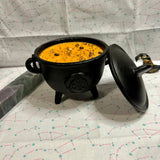 Pumpkin Spice Prosperity 10 oz Triquetra Cast Iron Cauldron Intention Candle