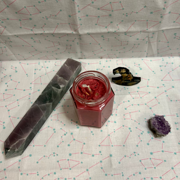 Rose Self Love 6 oz Glass Hexagon Intention Candle