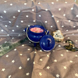 4 oz Dragons Blood Love Blue Cast Iron Cauldron Candle