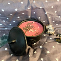 10 oz Apple Cinnamon Creativity Black Triquetra Cast Iron Cauldron Candle