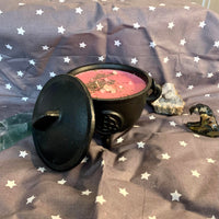 10 oz Apple Cinnamon Creativity Black Triquetra Cast Iron Cauldron Candle
