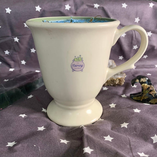 Daydream Tranquility White Green Mug Candle